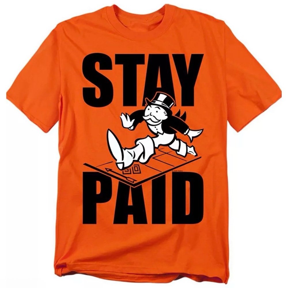 Monopoly Men's Pass Go, Stay Paid T Shirt Size Large - Picture 1 of 3